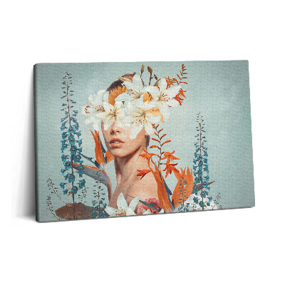 Obraz canvas 60x40 cm Abstraktní žena s květinami