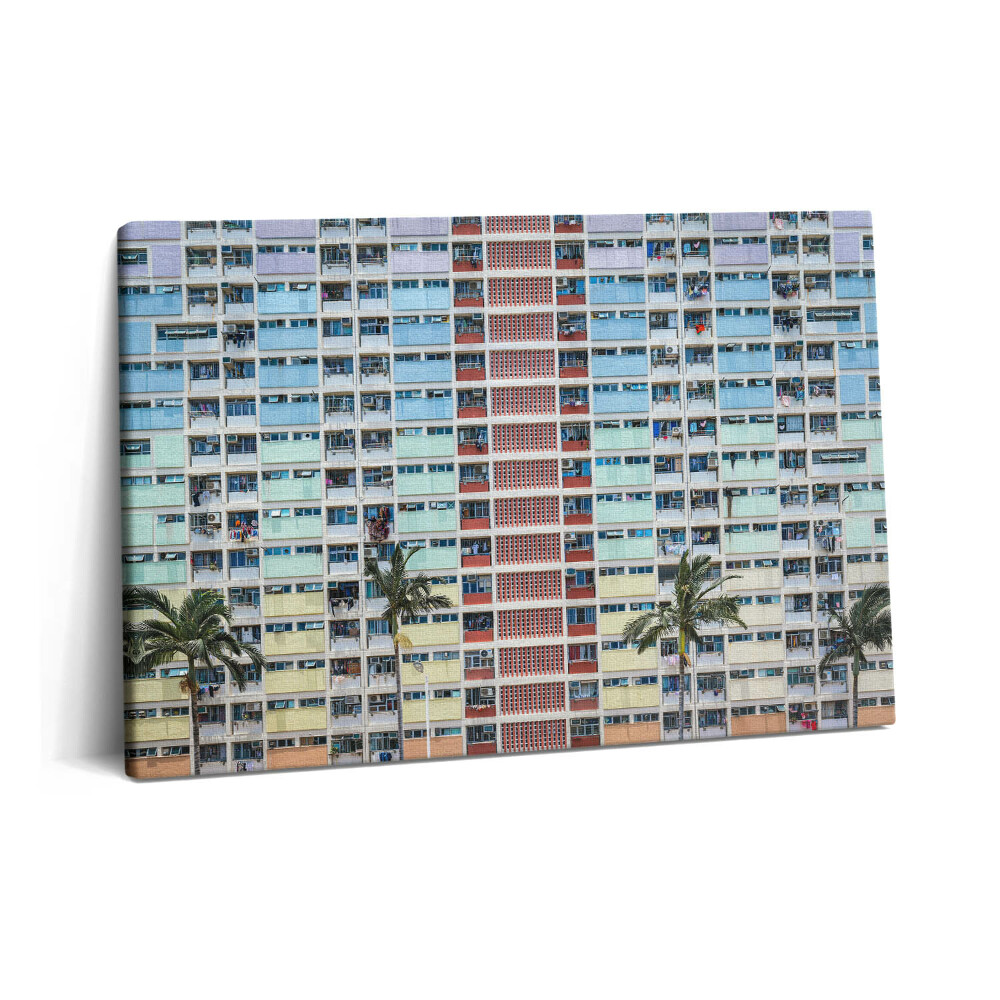 Obraz canvas 60x40 cm Barevná budova v Hongkongu