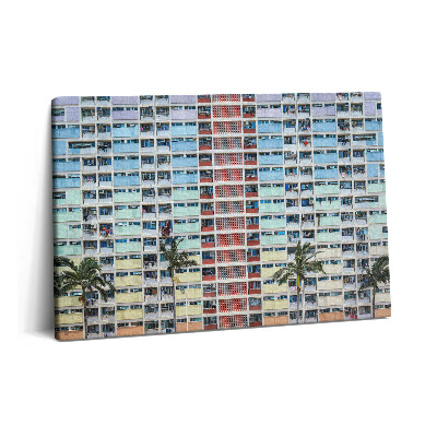 Obraz canvas 60x40 cm Barevná budova v Hongkongu