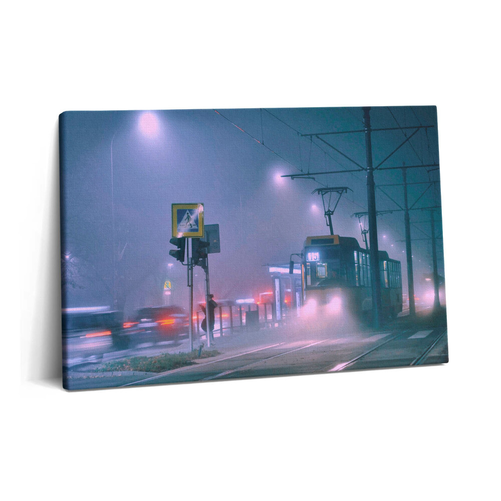 Obraz na plátně 60x40 cm Varšava v noční mlze