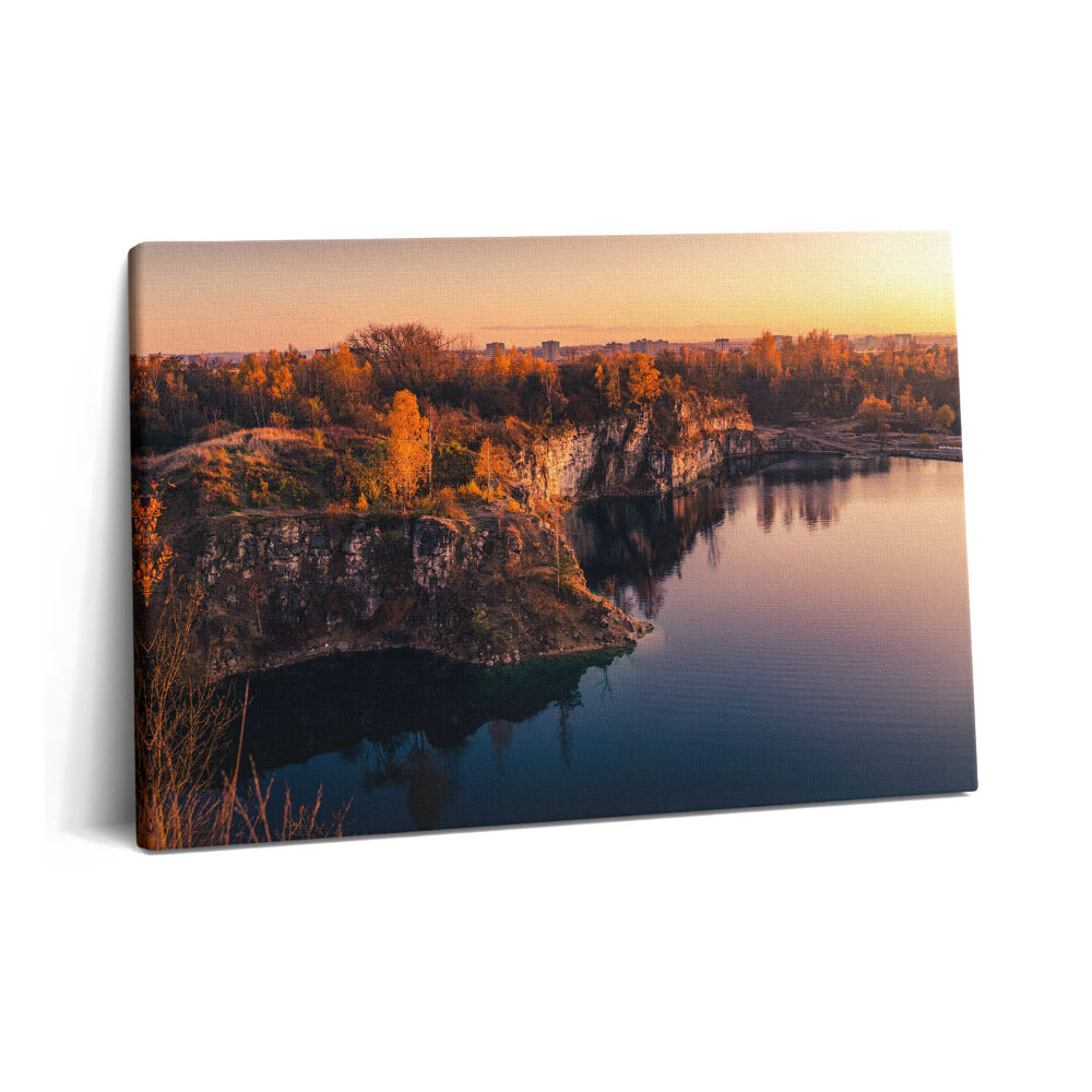 Obraz na plátně 60x40 cm Jezero Krakowskie Zakrzówek na podzim