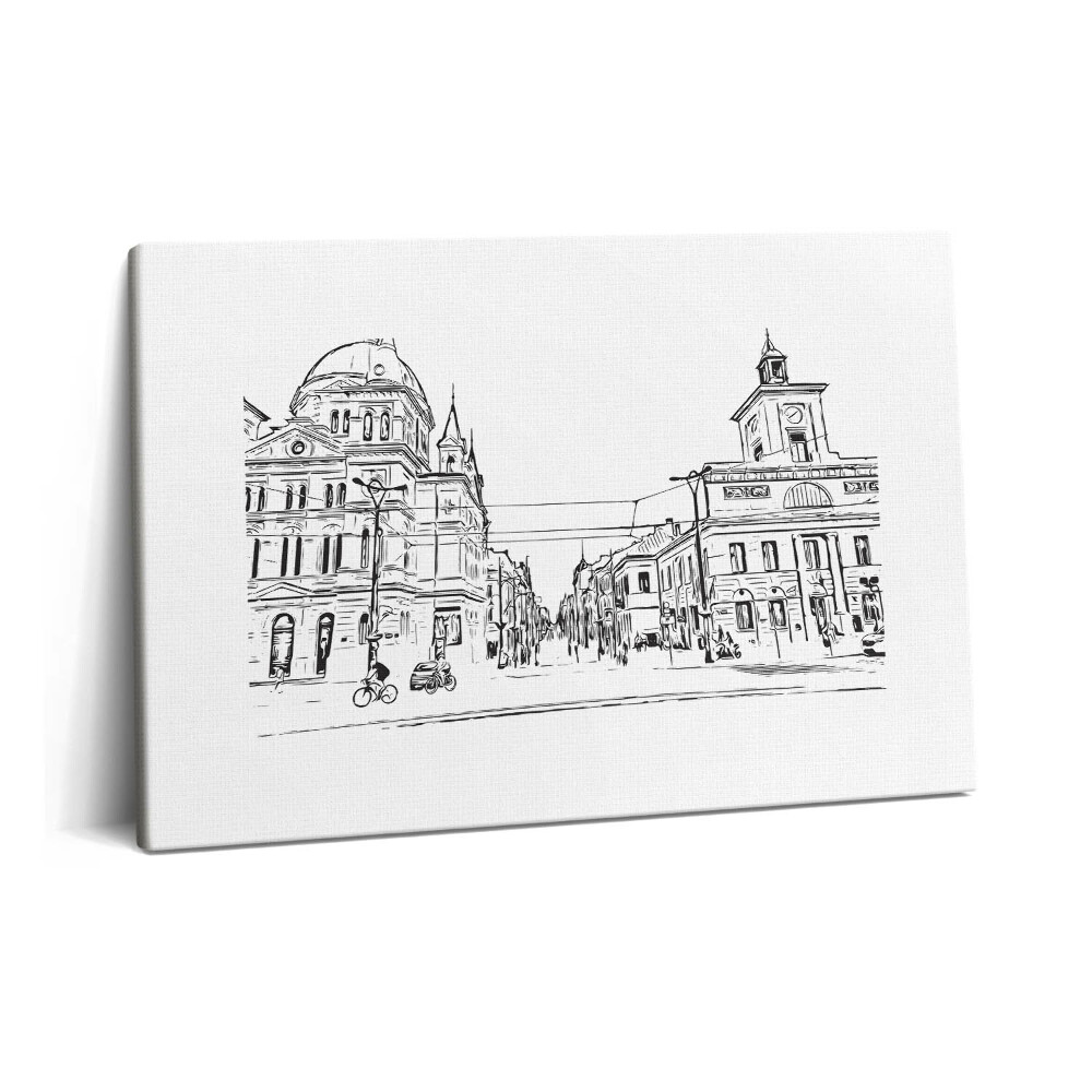 Obraz canvas 60x40 cm Ilustrace starého města Poznaně