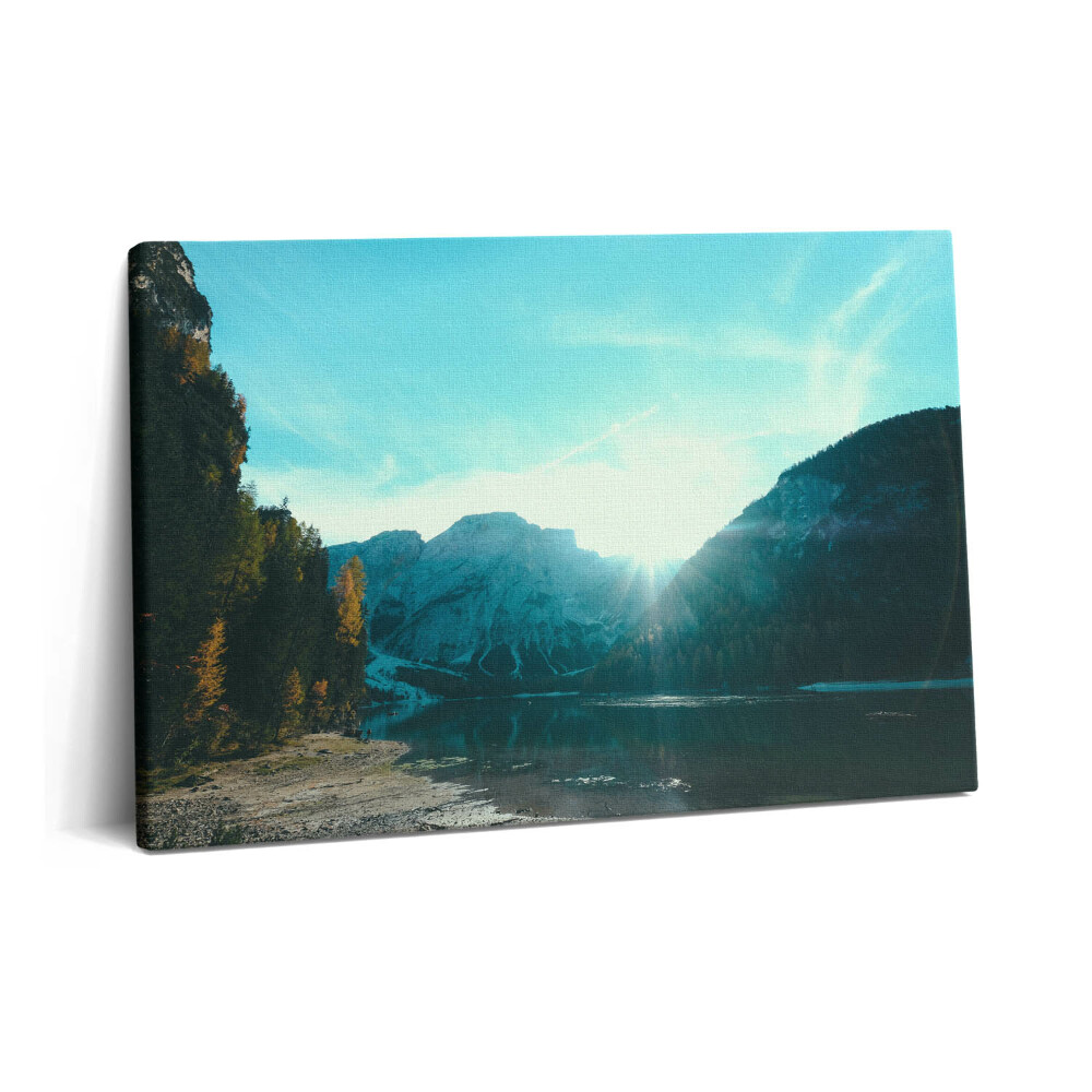 Obraz canvas 60x40 cm Hory a řeka v Polsku