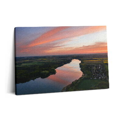 Obraz canvas 60x40 cm Letecký pohled na jezero