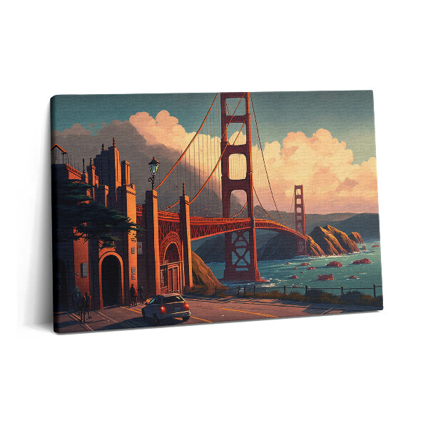 Obraz canvas 60x40 cm Ilustrace mostu v San Franciscu
