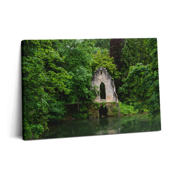 Obraz z fotografie na plátně 60x40 cm Ruiny staré kaple Chamonix Francie