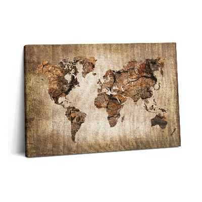 Obraz canvas 60x40 cm Dřevěná mapa světa