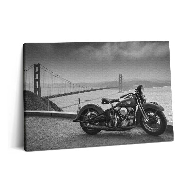 Obraz canvas 60x40 cm Motorka a most Golden Gate
