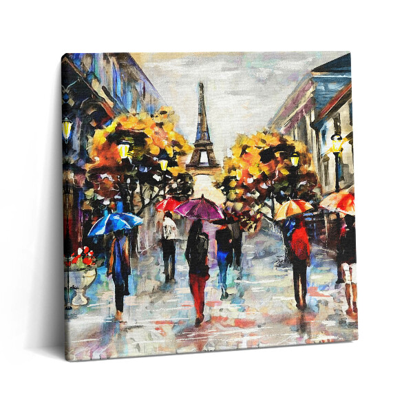 Obraz na plátně 60x60 cm Ulice Eiffelovy Novy - malovaný podzim