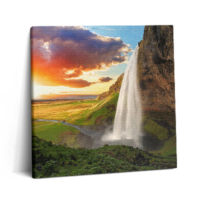 Obraz z fotografie na plátně 60x60 cm Vodopád na Islandu