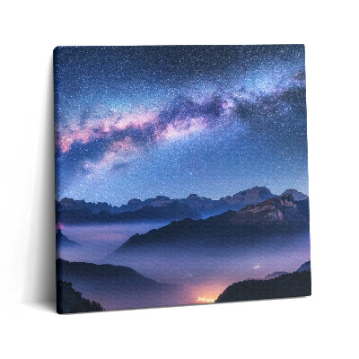 Obraz na plátně 60x60 cm Hvězdné nebe nad horami