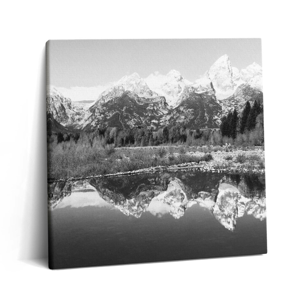 Obraz z fotografie na plátně 60x60 cm Černobílá horská krajina