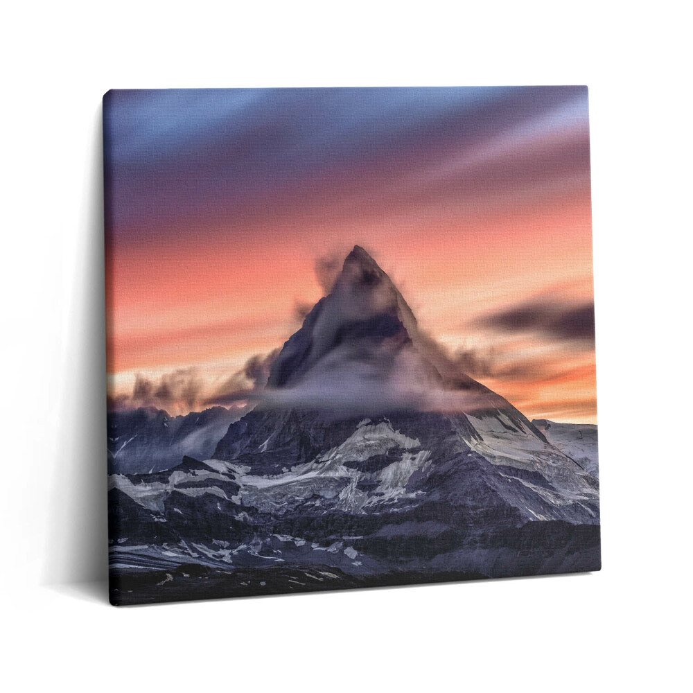 Obraz na plátně 60x60 cm Osamělá hora při západu slunce