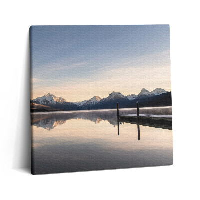 Obraz canvas 60x60 cm Jezero a horské molo
