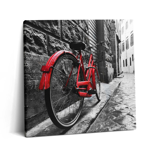 Obraz z fotografie na plátně 60x60 cm Historické kolo a retro městská ulice