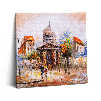 Obraz na plátně 60x60 cm Malba - barevný městský umělecký nepořádek