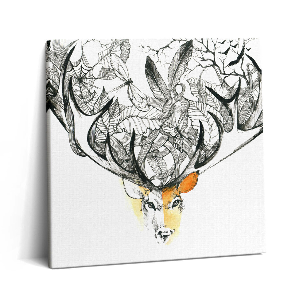 Obraz canvas 60x60 cm Ilustrace zvířat a přírody - jeleni