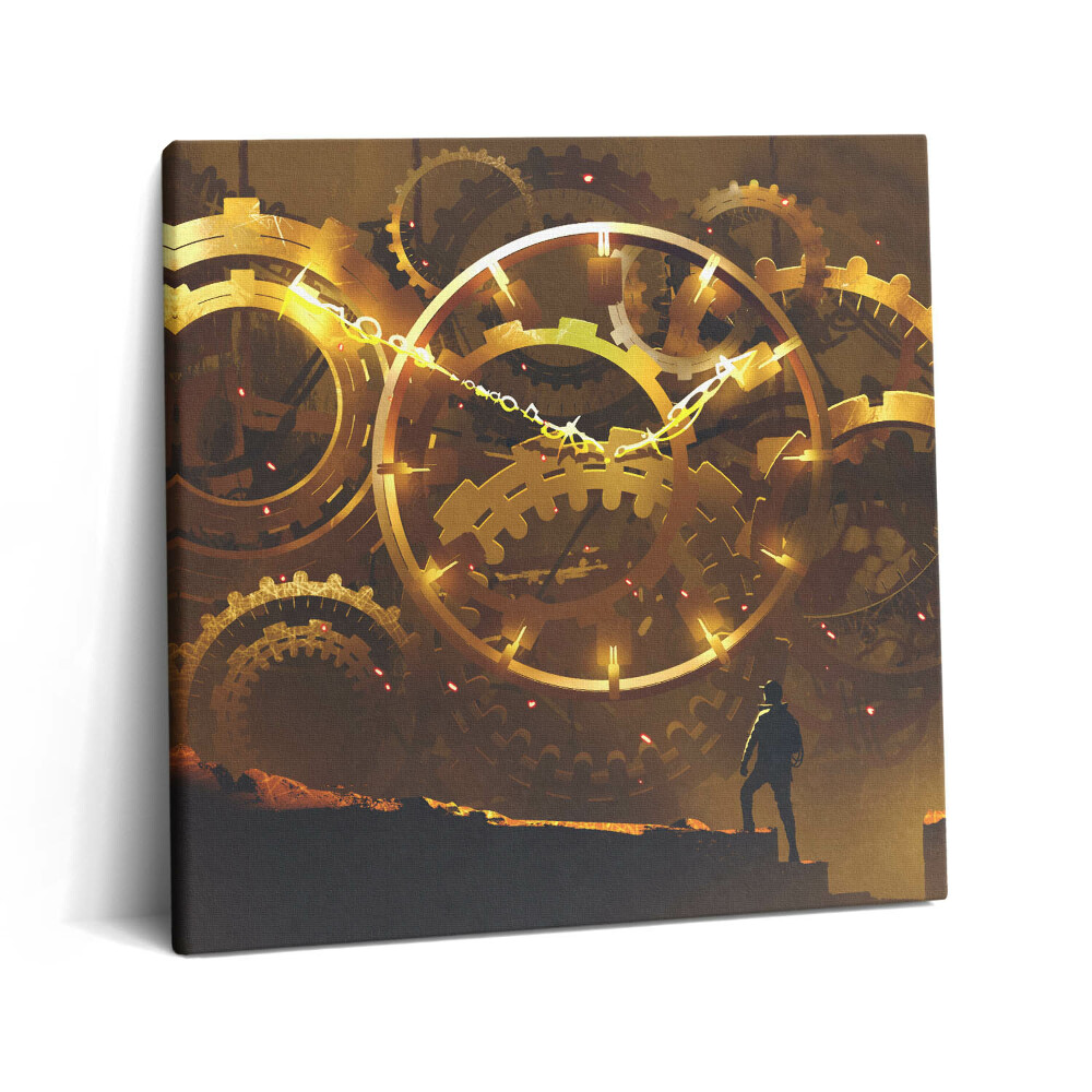 Obraz na plátně 60x60 cm Ilustrace zlatého hodinového stroje