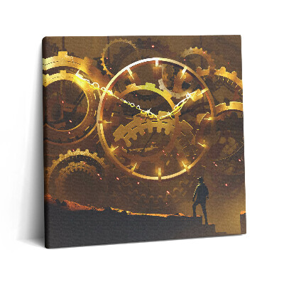 Obraz na plátně 60x60 cm Ilustrace zlatého hodinového stroje