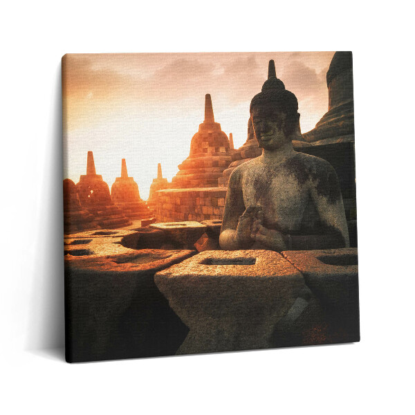 Obraz canvas 60x60 cm Pohled na meditující sochu Buddhy