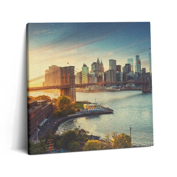 Obraz canvas 60x60 cm Brooklynský most na Manhattanu v New Yorku