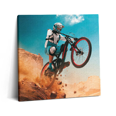 Obraz z fotografie na plátně 60x60 cm Jízda na motorce v poušti
