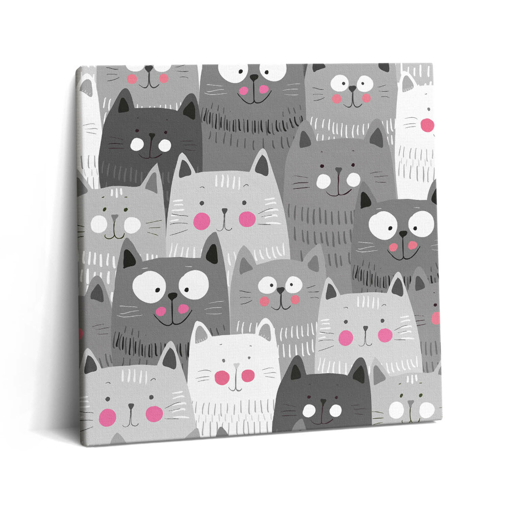Obraz z fotografie na plátně 60x60 cm Vzor s kočkami