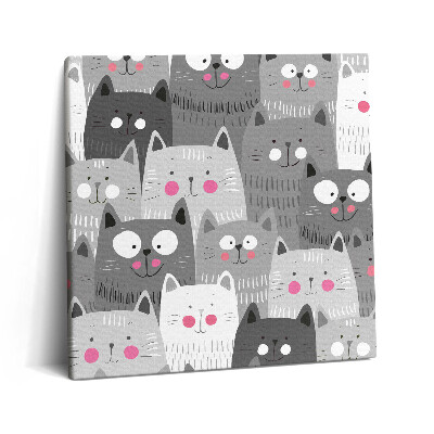 Obraz z fotografie na plátně 60x60 cm Vzor s kočkami
