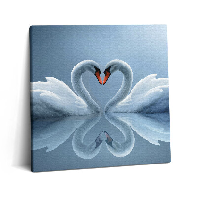 Obraz canvas 60x60 cm Labutě naaranžované na znamení lásky
