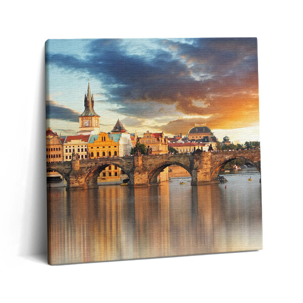 Obraz z fotografie na plátně 60x60 cm Panorama města a mostu