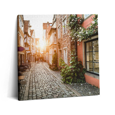 Obraz z fotografie na plátně 60x60 cm Italská ulice mezi budovami