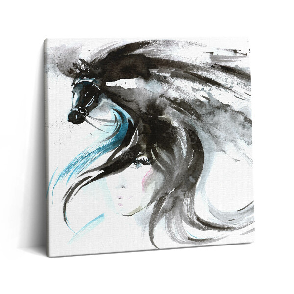 Obraz canvas 60x60 cm Malovaná abstrakce koně