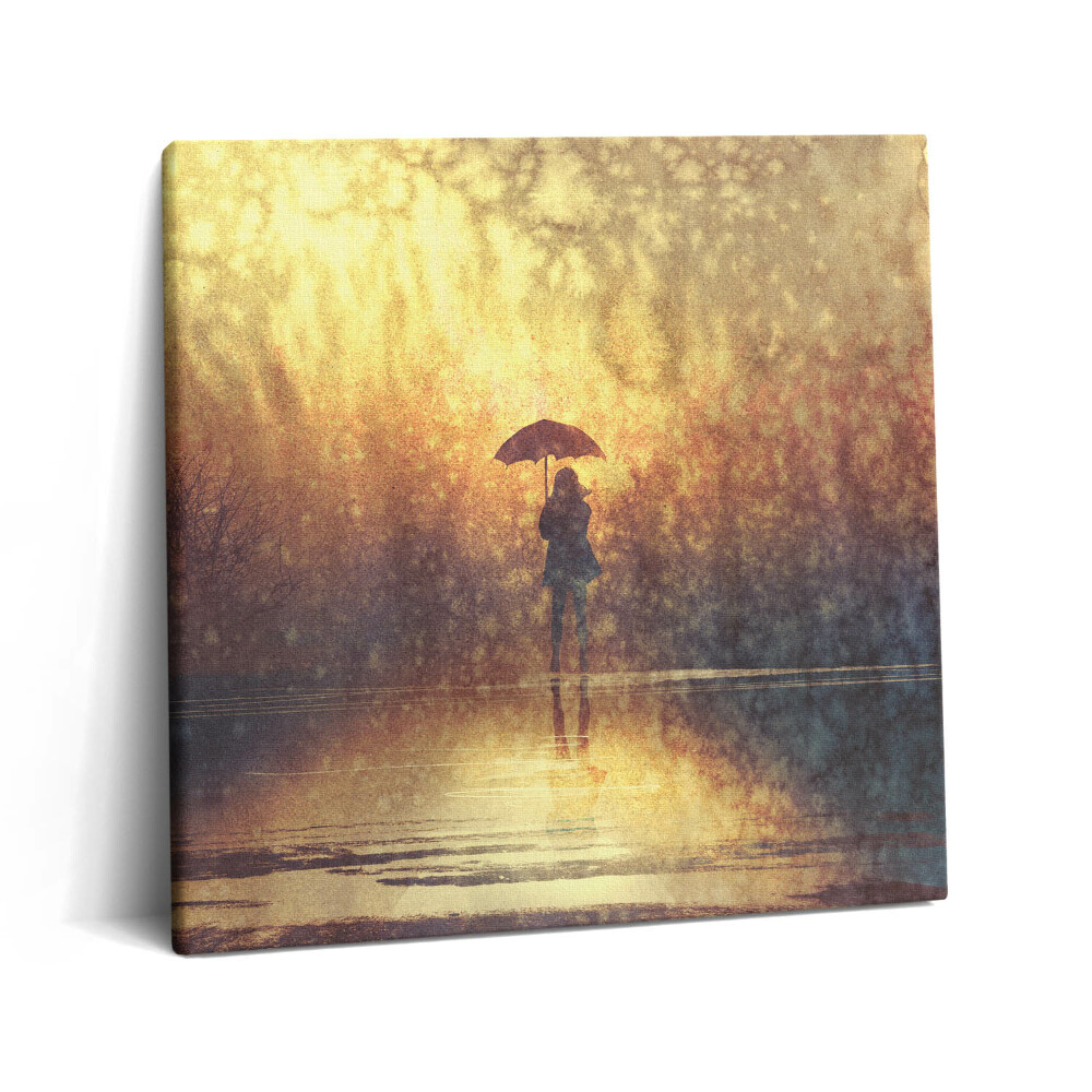 Obraz z fotografie na plátně 60x60 cm Žena se slunečníkem