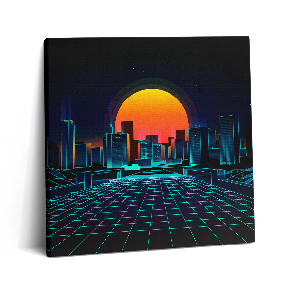 Obraz z fotografie na plátně 60x60 cm Kyberprostor města