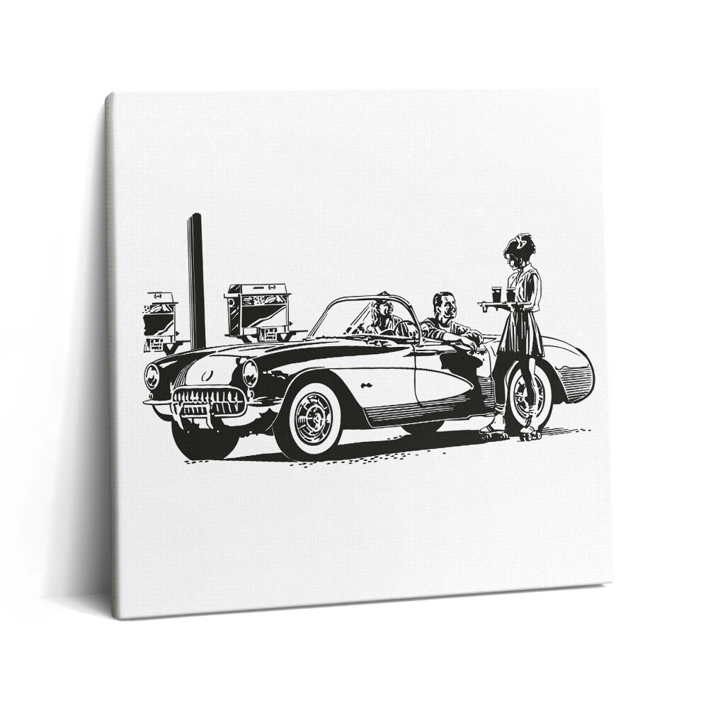 Obraz na plátně 60x60 cm Ilustrace retro automobilu