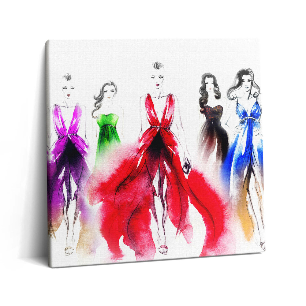 Obraz z fotografie na plátně 60x60 cm Ženy v barevných šatech