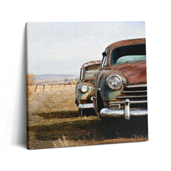 Obraz na plátně 60x60 cm Stará opuštěná auta