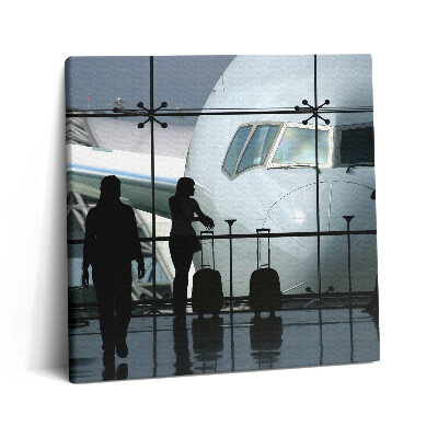 Obraz canvas 60x60 cm Cestující čekající na letadlo