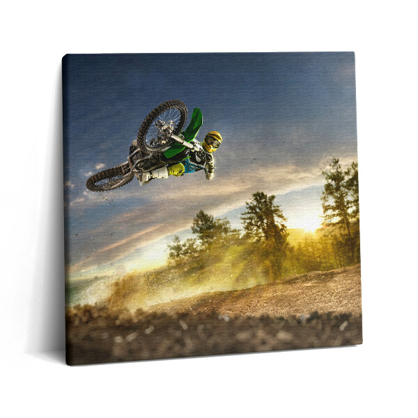 Obraz z fotografie na plátně 60x60 cm Motokros a les