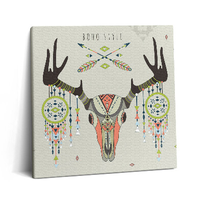 Obraz na plátně 60x60 cm Lebka jelena a lapač snů