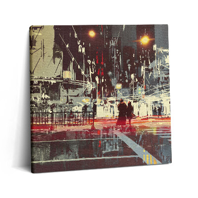 Obraz na plátně 60x60 cm Noční scéna města