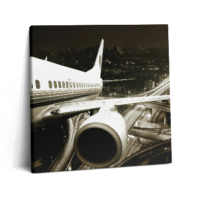 Obraz canvas 60x60 cm Letadlo a město