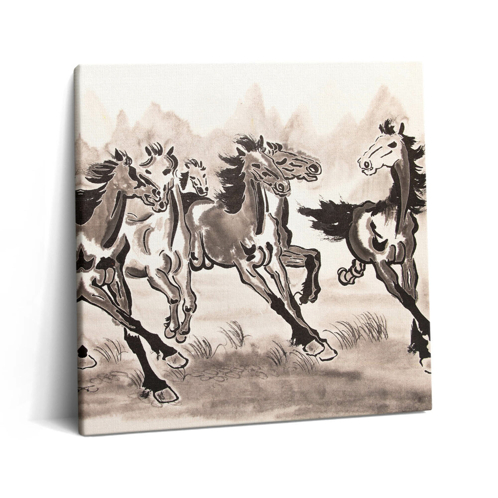 Obraz z fotografie na plátně 60x60 cm Cválající koně