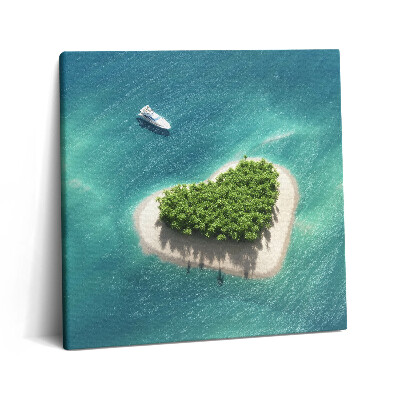 Obraz na plátně 60x60 cm Srdcový ostrov