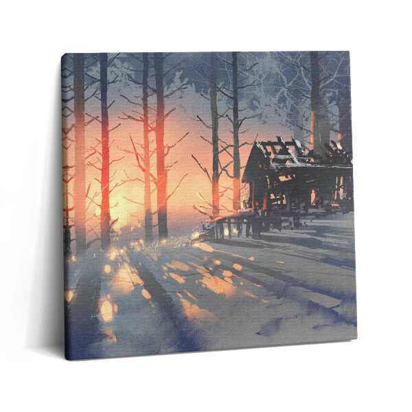 Obraz na plátně 60x60 cm Zimní krajina plná stromů