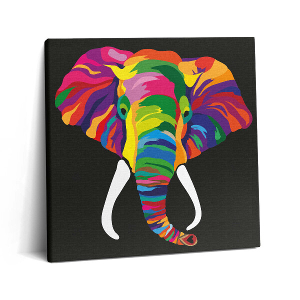 Obraz z fotografie na plátně 60x60 cm Barevný slon