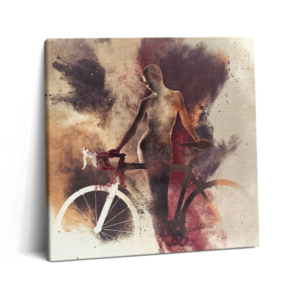 Obraz canvas 60x60 cm Žena a jízdní kolo