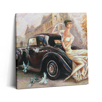 Obraz na plátně 60x60 cm Žena v retro stylu