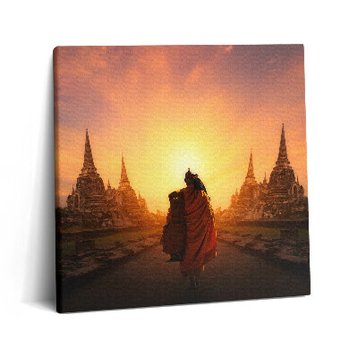 Obraz na plátně 60x60 cm Chrám a potulný mnich