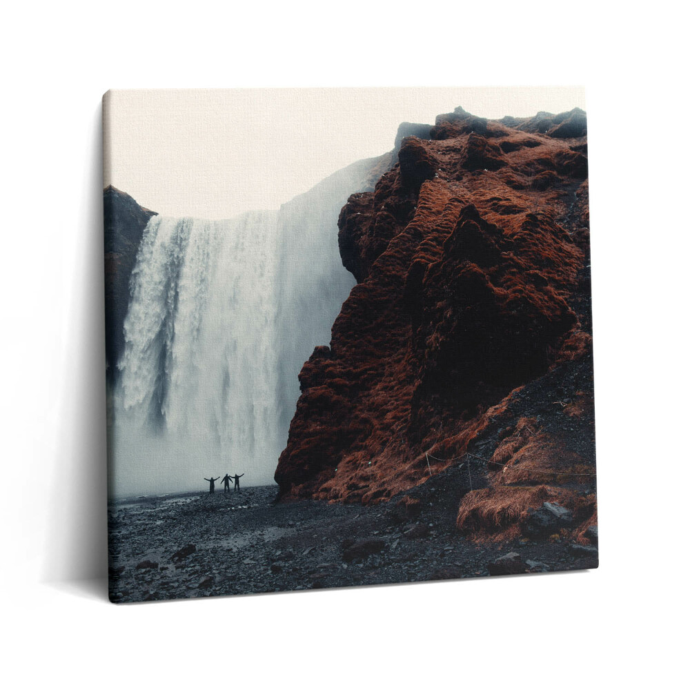 Obraz canvas 60x60 cm Islandská krajina vodopád